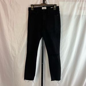 Frame Le High Skinny Crop Black Jeans, size 27